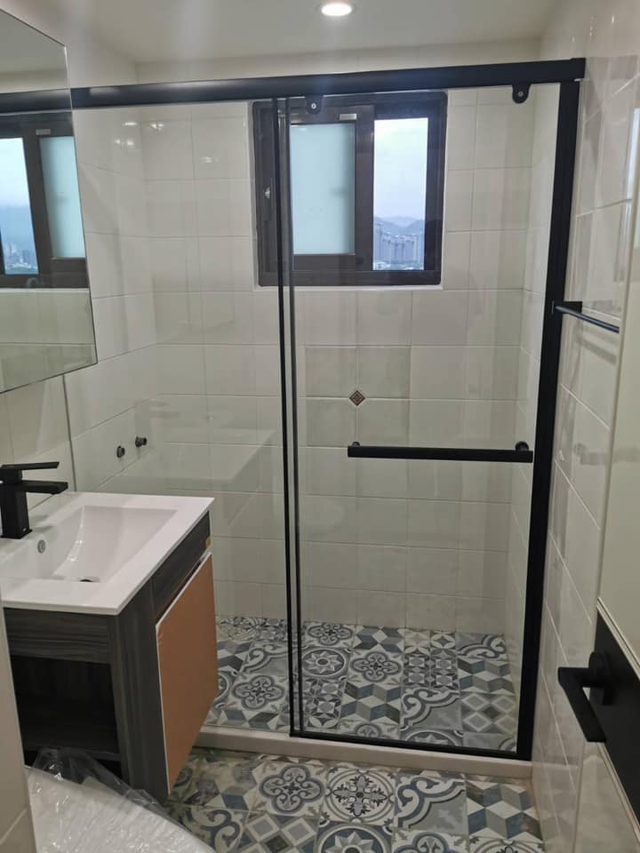 淋浴拉門乾溼分離 - 一字無框內開/外開 JC-006B