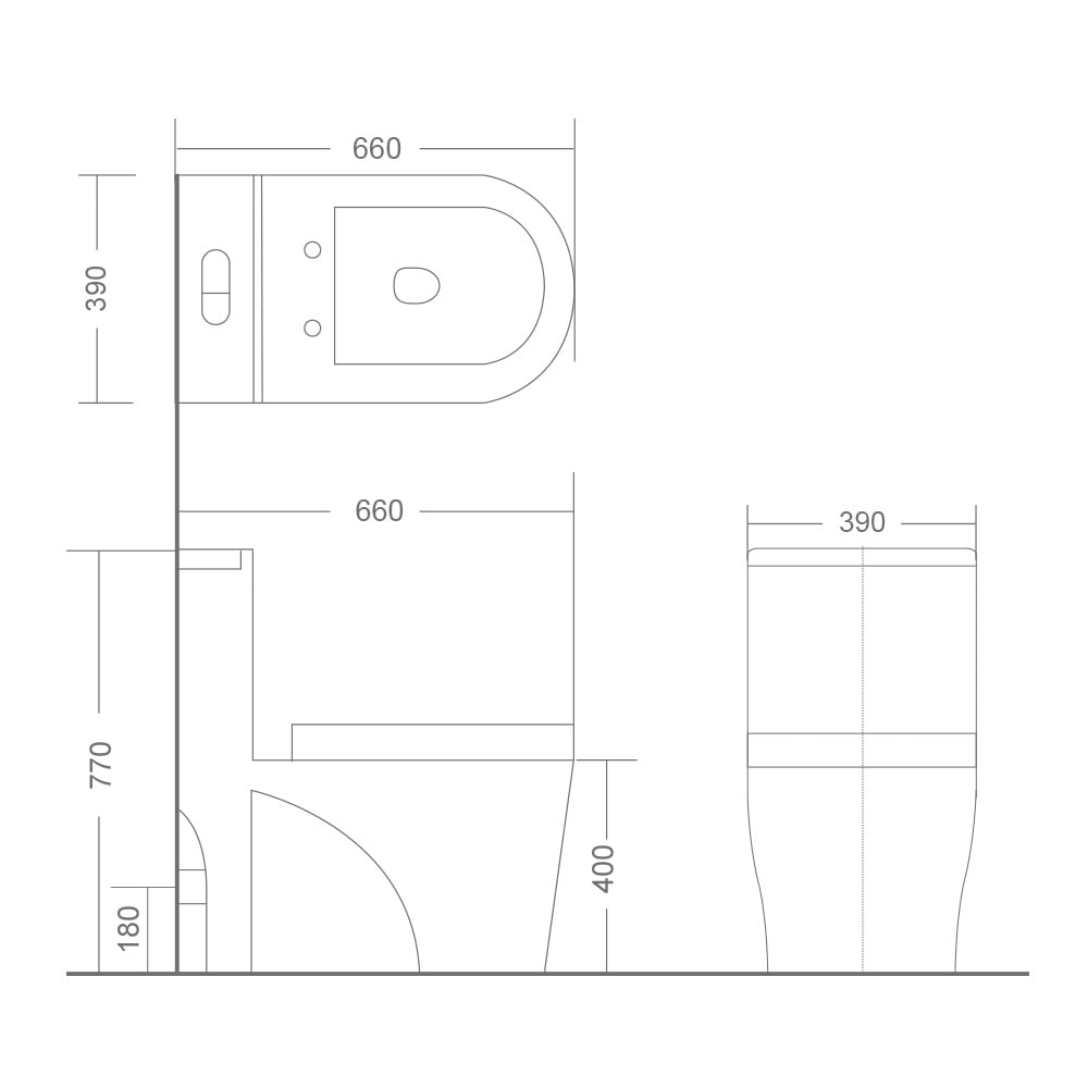 MRBEAR - 兩段式省水單體馬桶 / MA -1939 -SL 壁排系列
