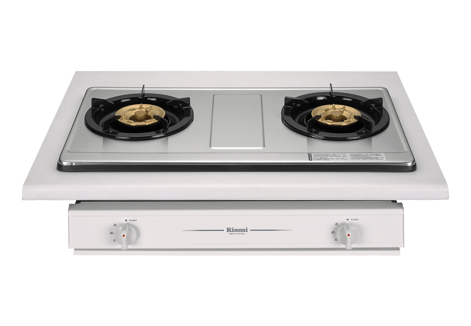 Rinnai嵌入式傳統不銹鋼雙口爐-RBTS-227SC