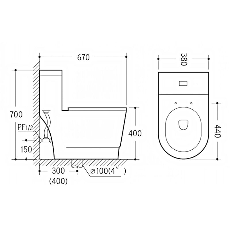 Cassido - 單體兩段式沖水馬桶 / O-803