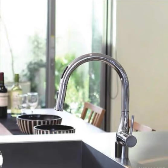 日本原裝 - KVK 鵝頸感應抽拉龍頭 / KM6071EC