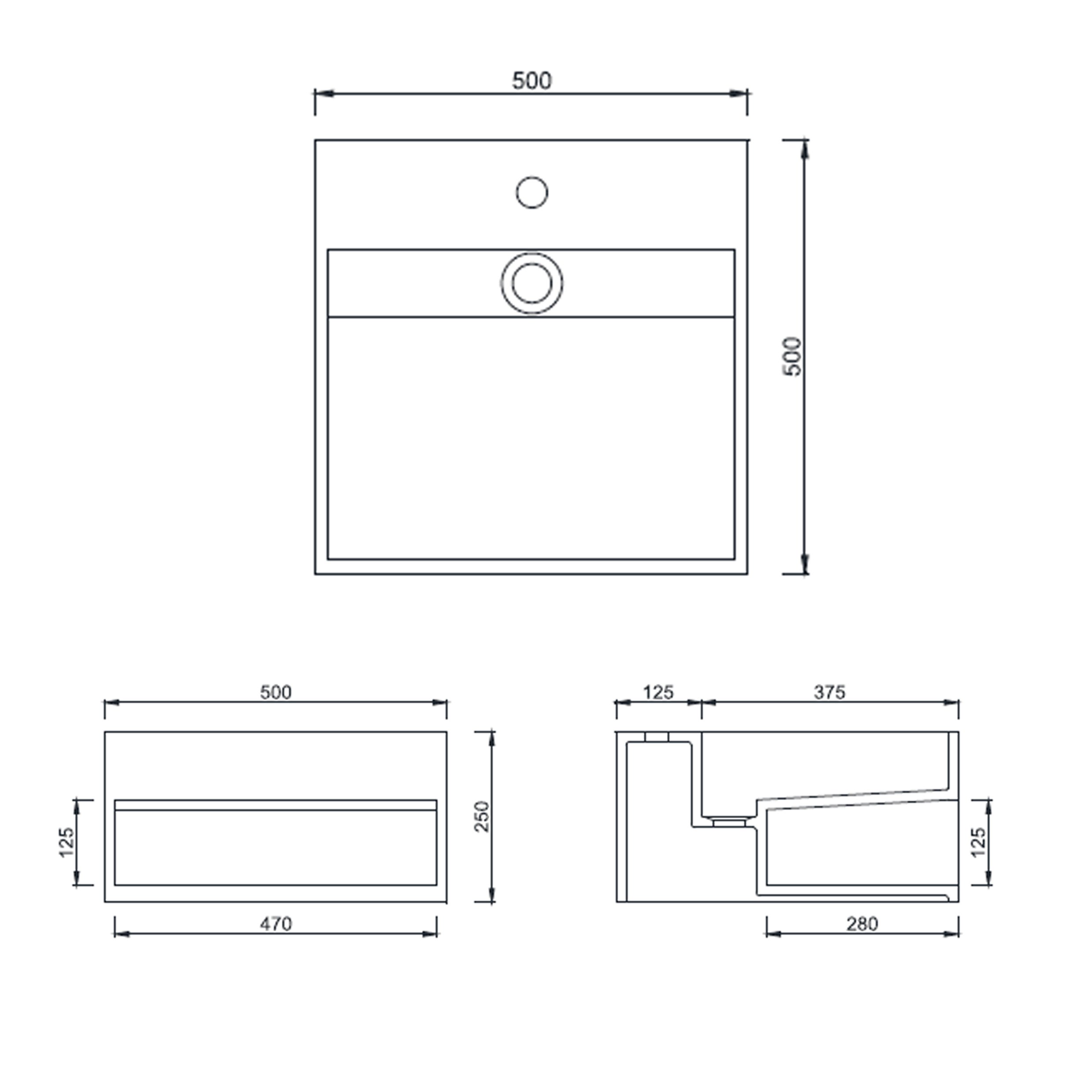 IDEAVIT - 人造石一體成形置物面盆 - K-450F-T-SV
