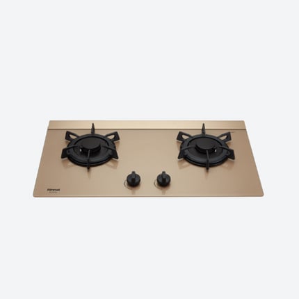 日本林內 - 檯面式蓮花玻璃雙口爐 RB-F2610G(K) -含標準安裝