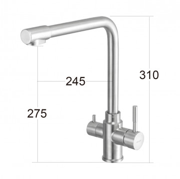 Day&Day - 304不鏽鋼RO三用廚房無鉛龍頭 / ED-KS83503