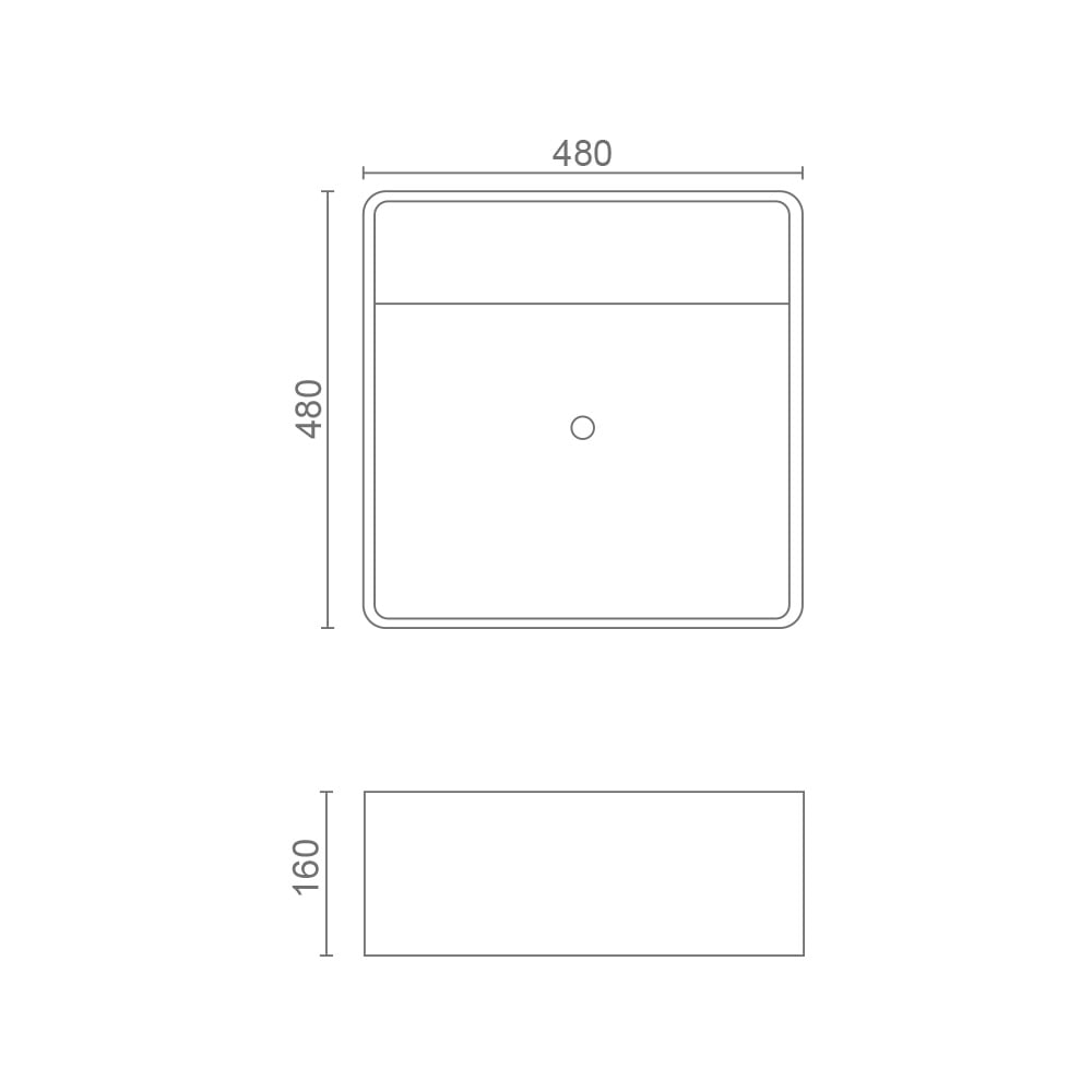 MRBEAR - 大正方陶瓷盆 / PMA-1097D