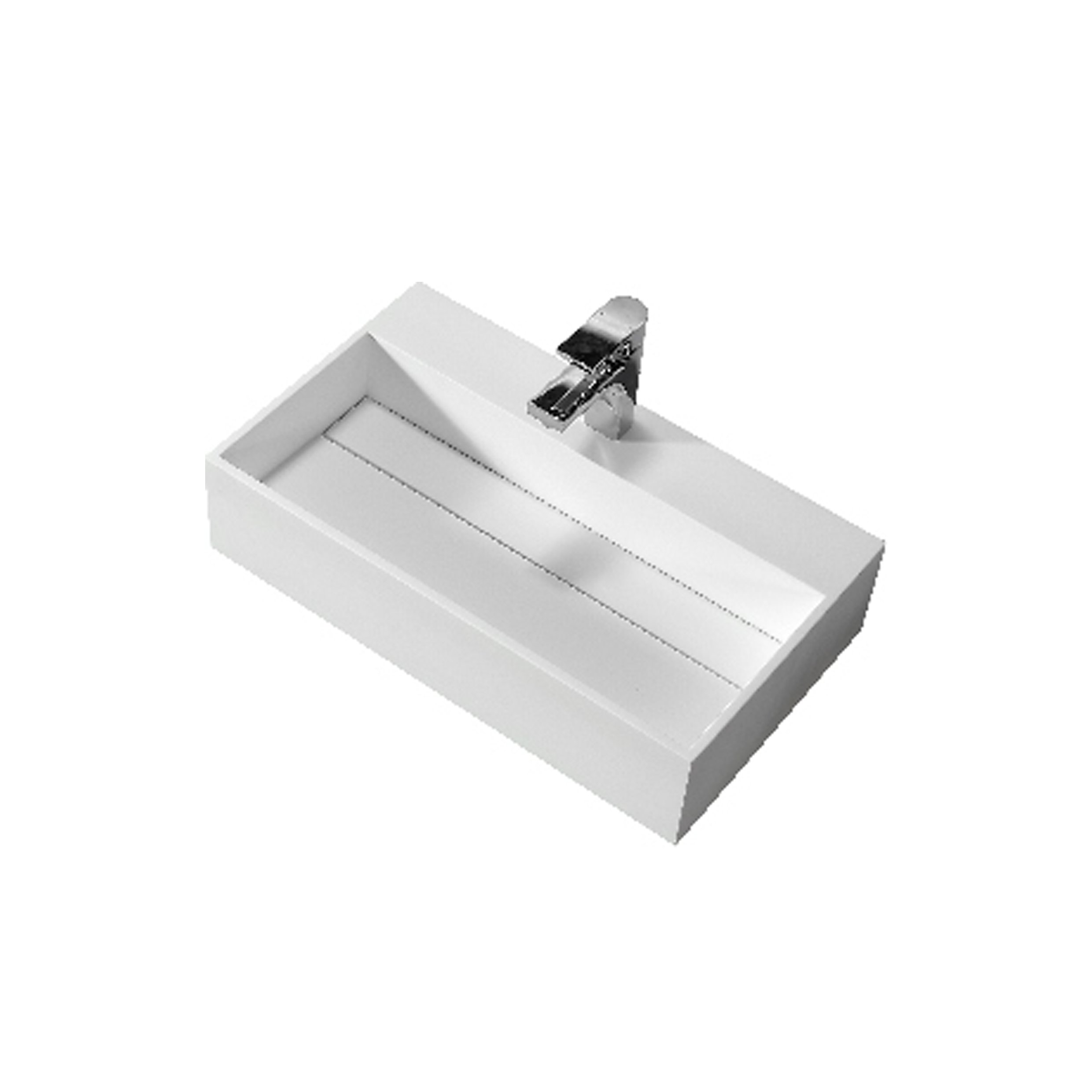 IDEAVIT - 人造石方型窄版面盆 - K-450L-T-SC