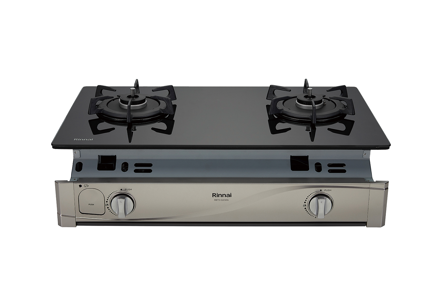 嵌入式感溫玻璃雙口爐-RBTS-Q230G(B)