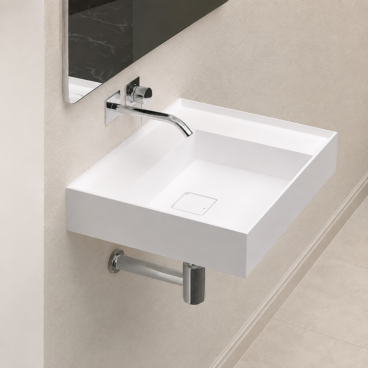 IDEAVITS - 白色平光霧面人造石壁掛盆 - WA15202.8L IDEAVITS - 白色平光霧面人造石壁掛盆 - WA15202.8L
