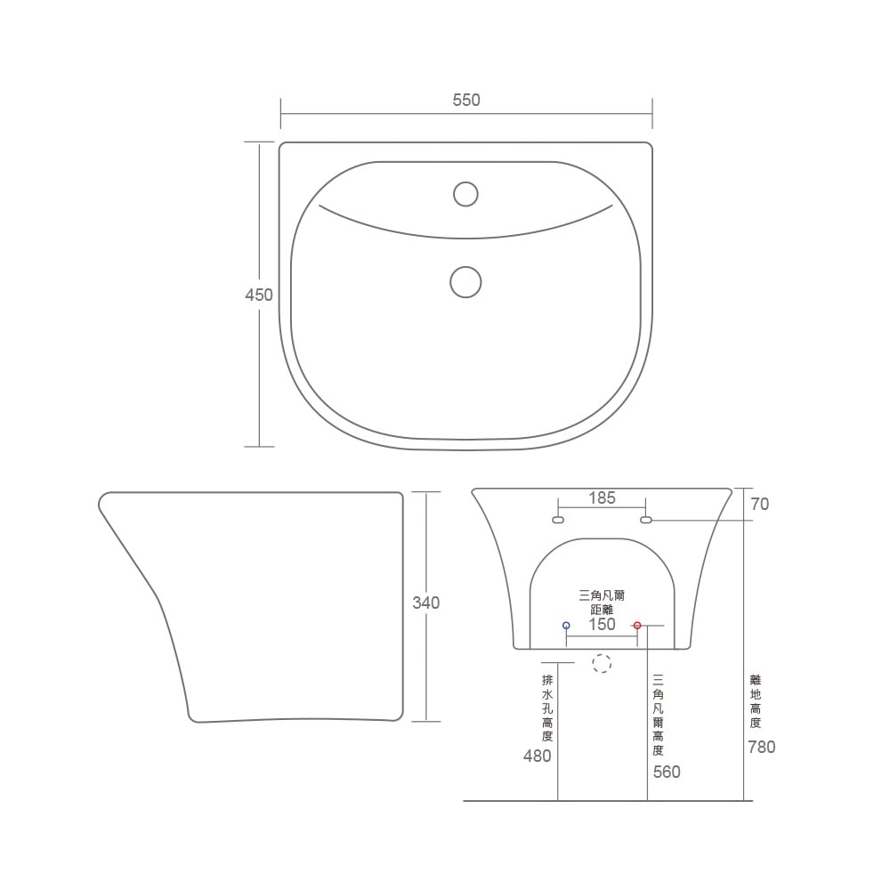 MRBEAR - NEW!! 壁掛一體盆 / PMA-1170-55