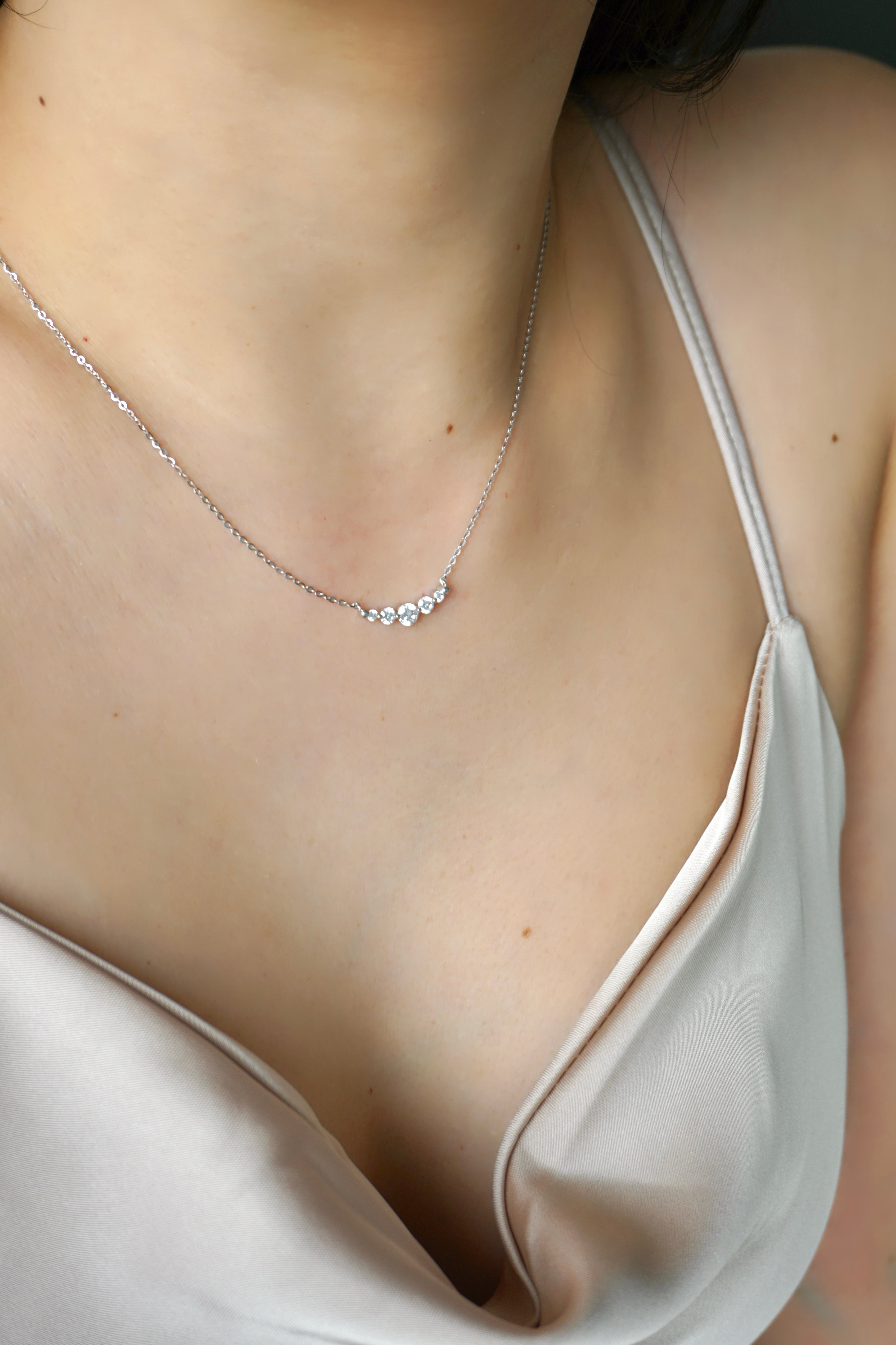 S925 Dainty Gradient Pavé Necklace 絕美排鑽項鏈