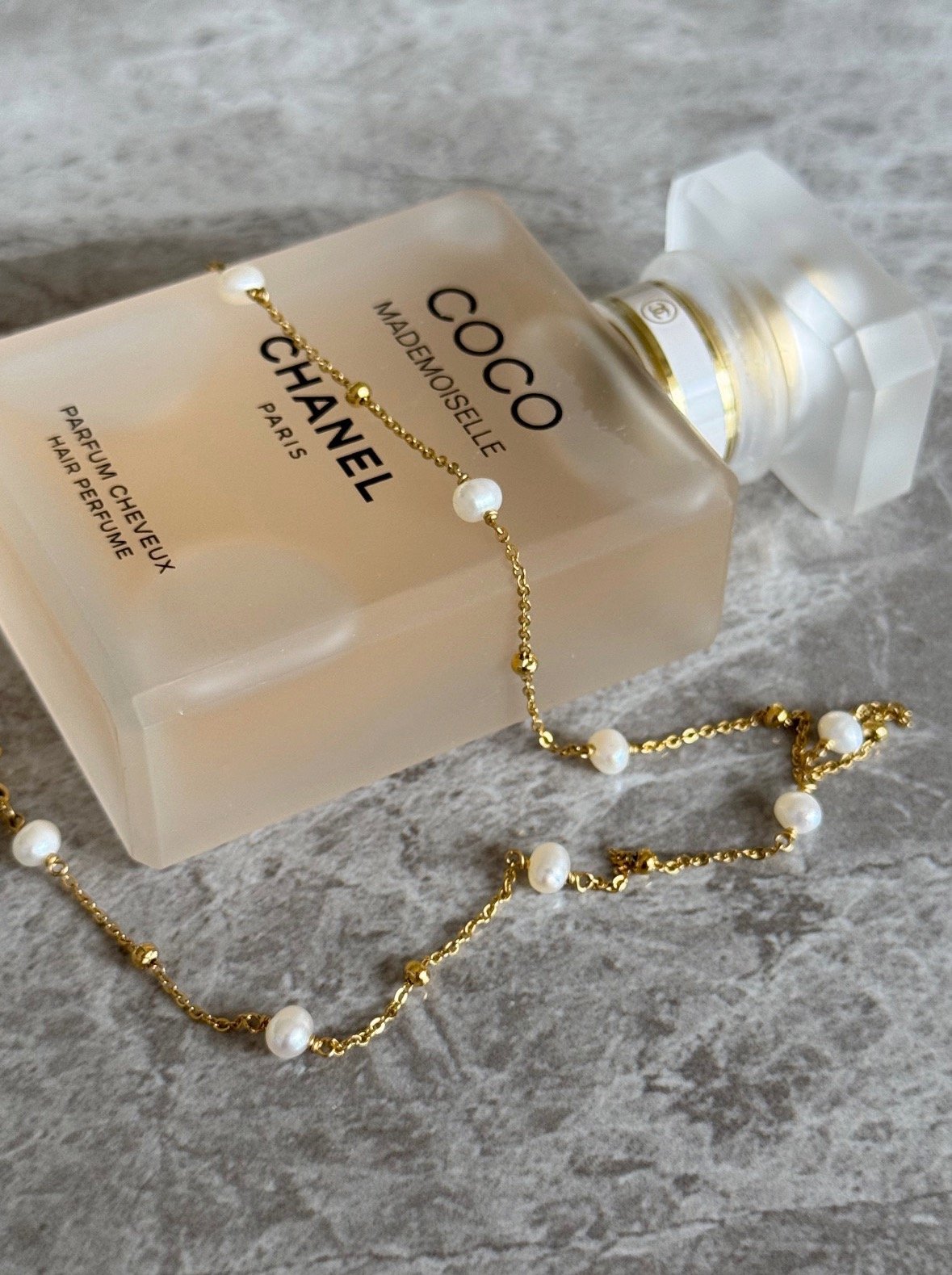 316L Mini Pearl and Gold Ball Necklace 迷你珍珠小金球項鍊