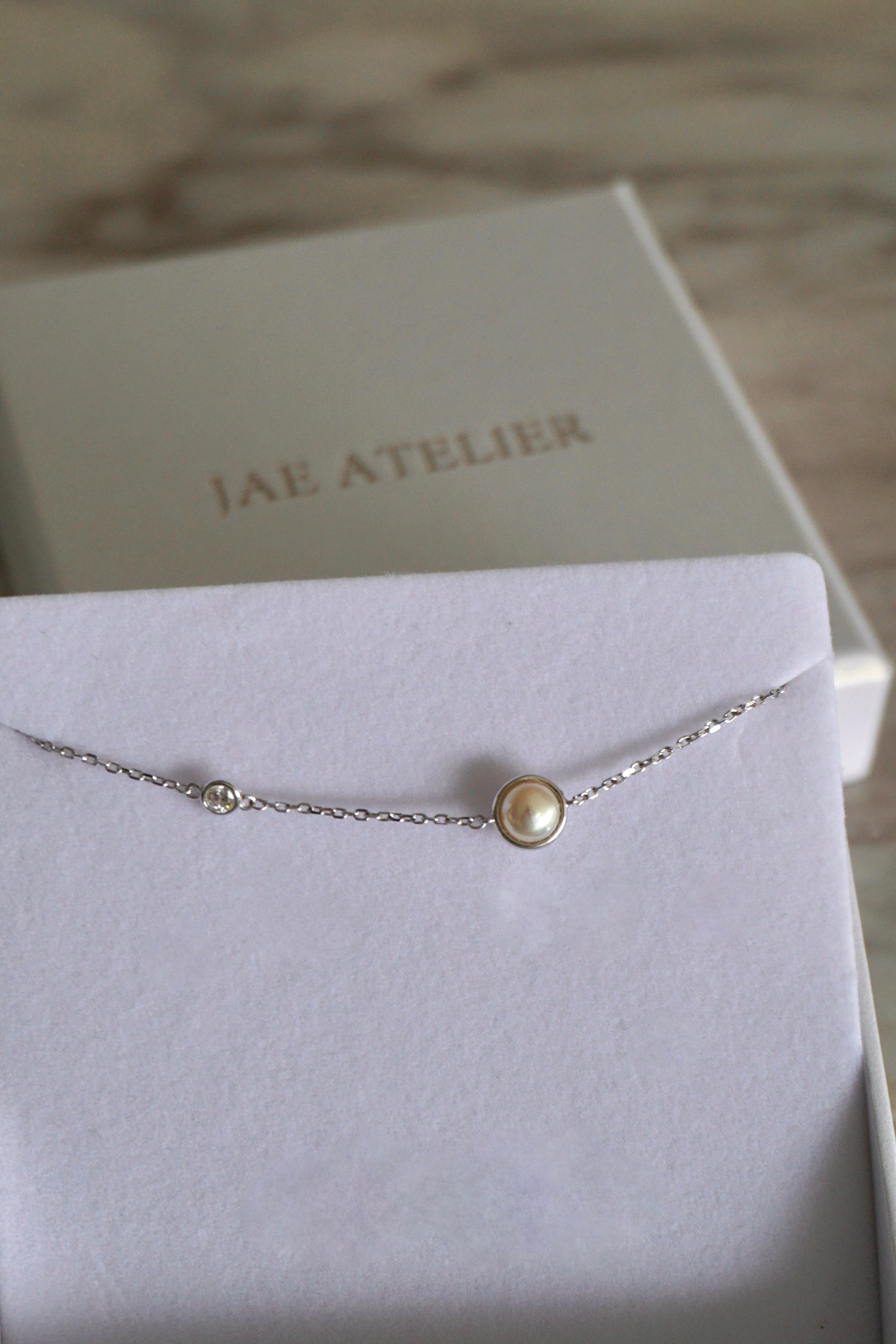 S925 The Orbit Pearl Bracelet包邊珍珠單鑽手鏈