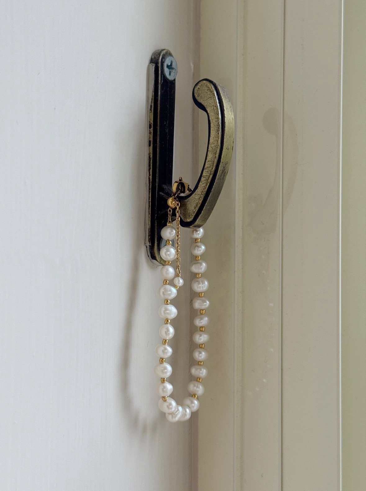 316L Pearl And Gold Ball Bracelet 珍珠小金球手鍊