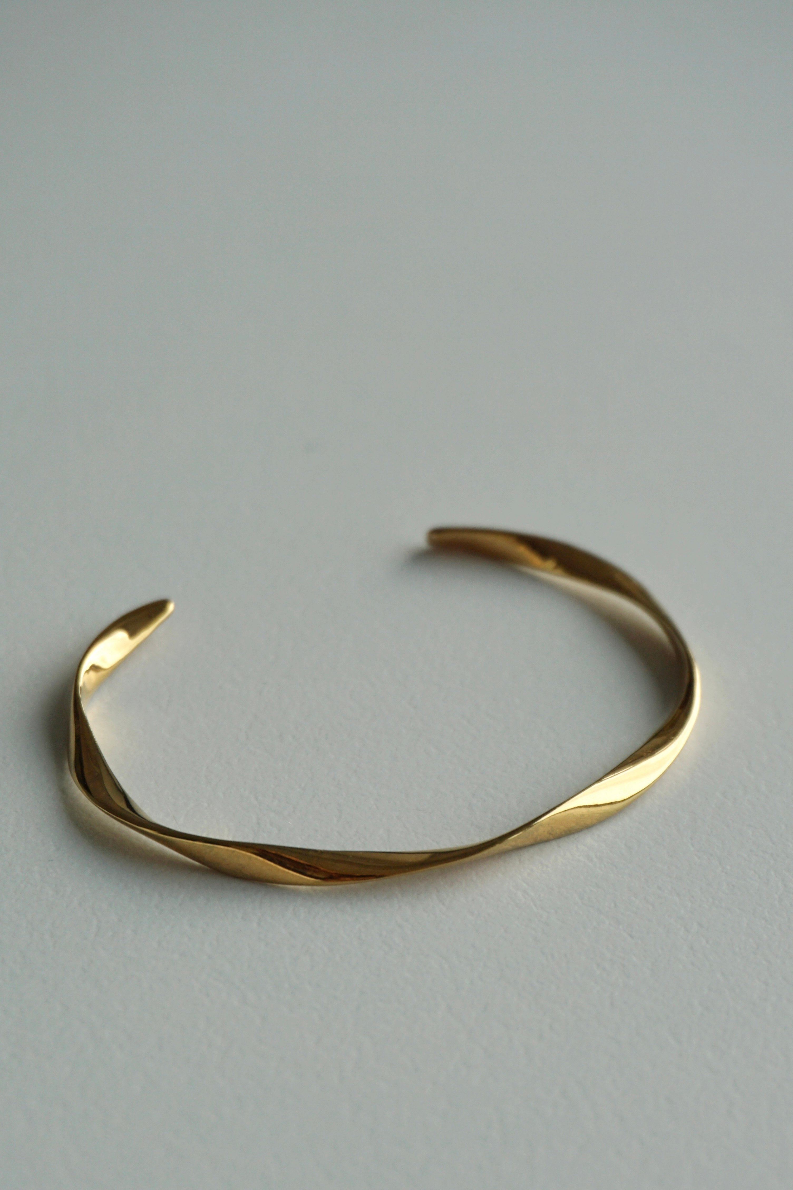 316L Twisted Wave Gold Cuff 扭轉可調式手環