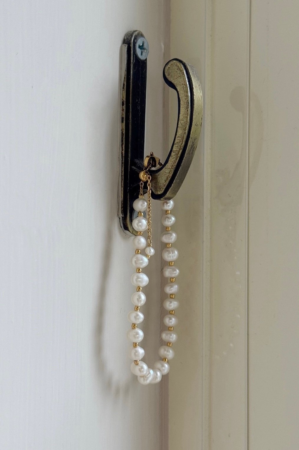 316L Pearl And Gold Ball Bracelet 珍珠小金球手鍊