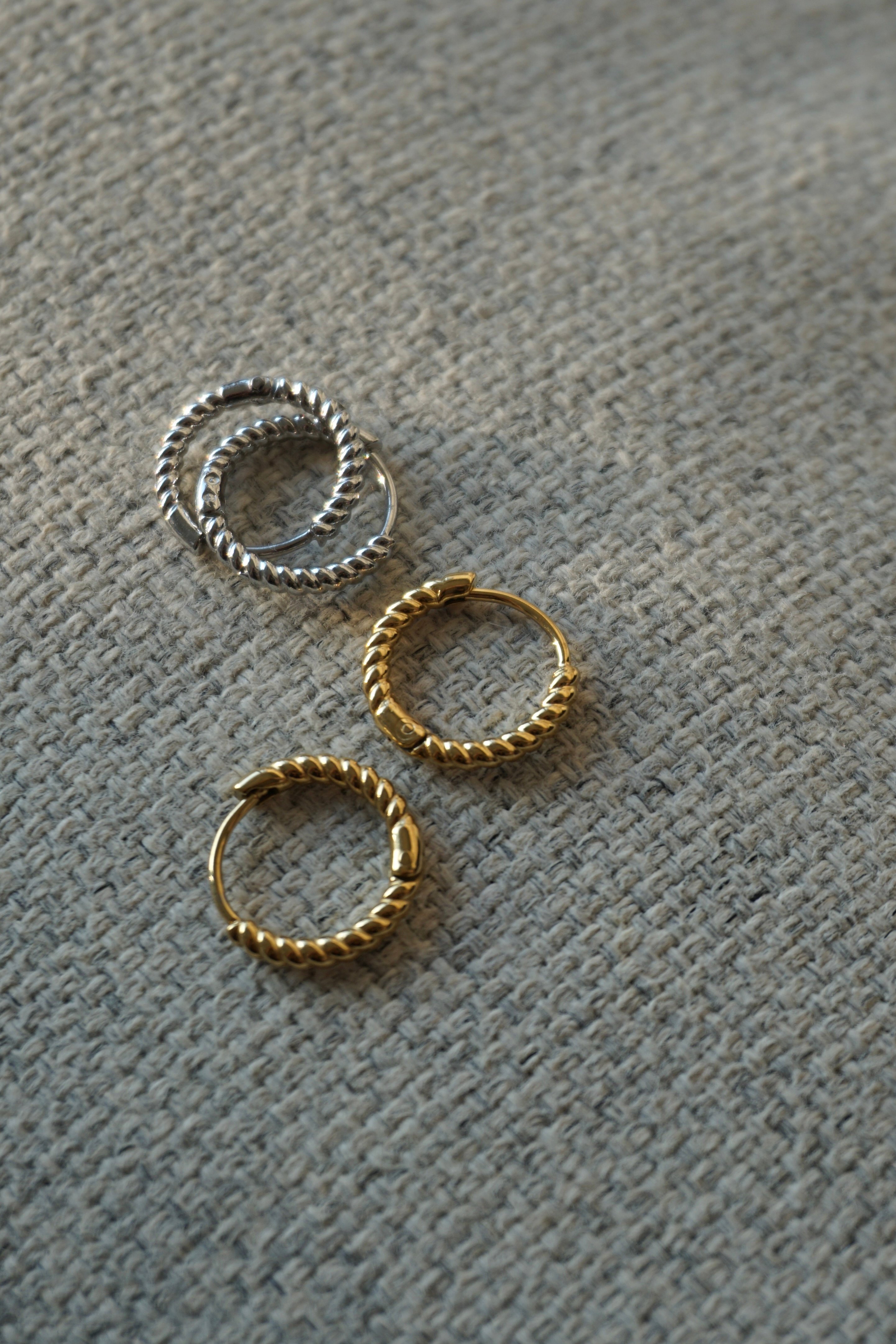18K Twisted Hoop Earrings 編織圈圈耳扣