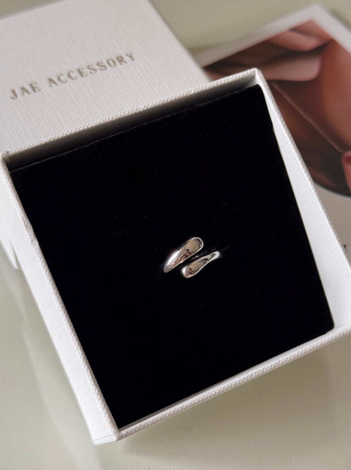 316L Cross Water Drop Ring 造型交叉水滴戒