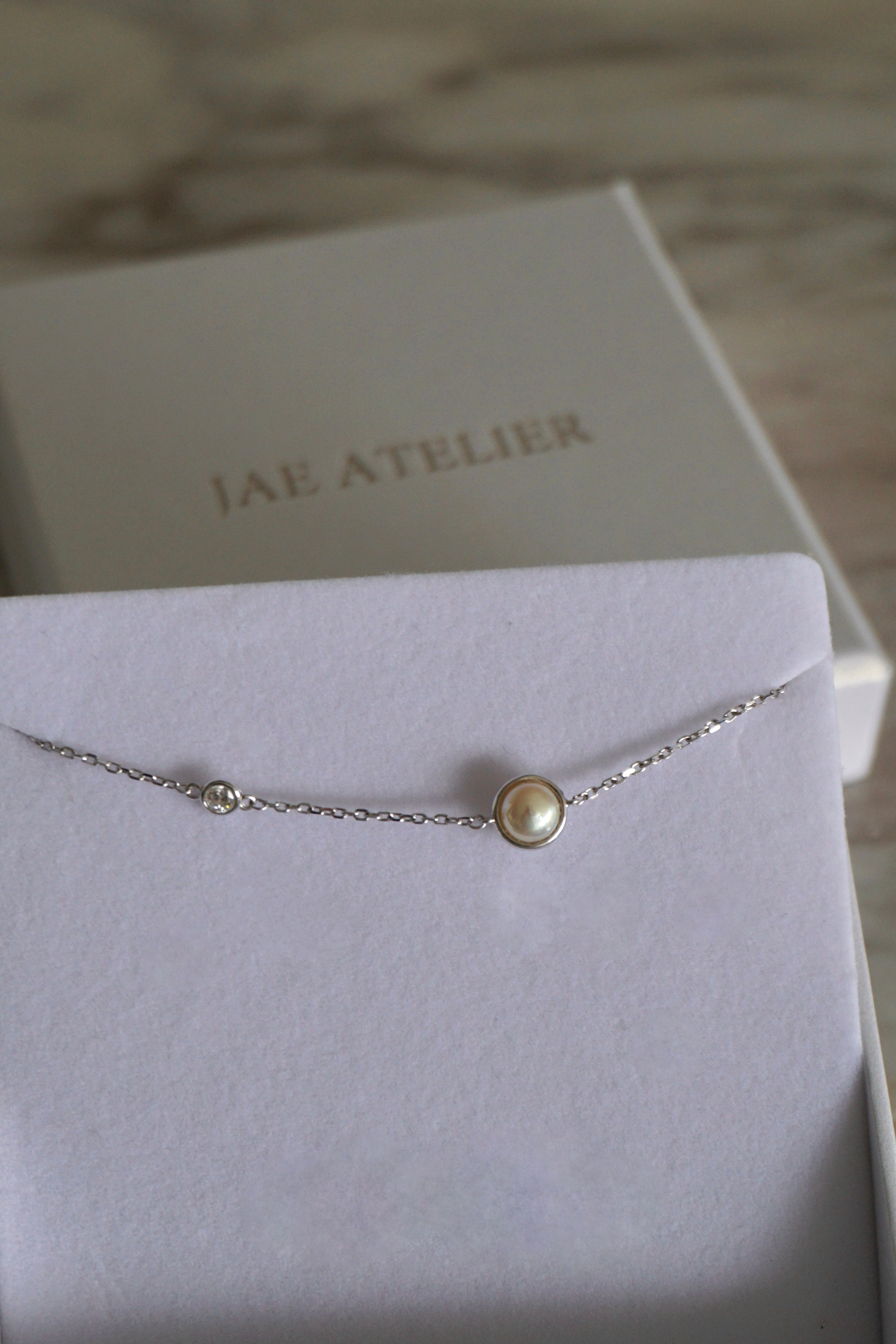 S925 The Orbit Pearl Bracelet包邊珍珠單鑽手鏈