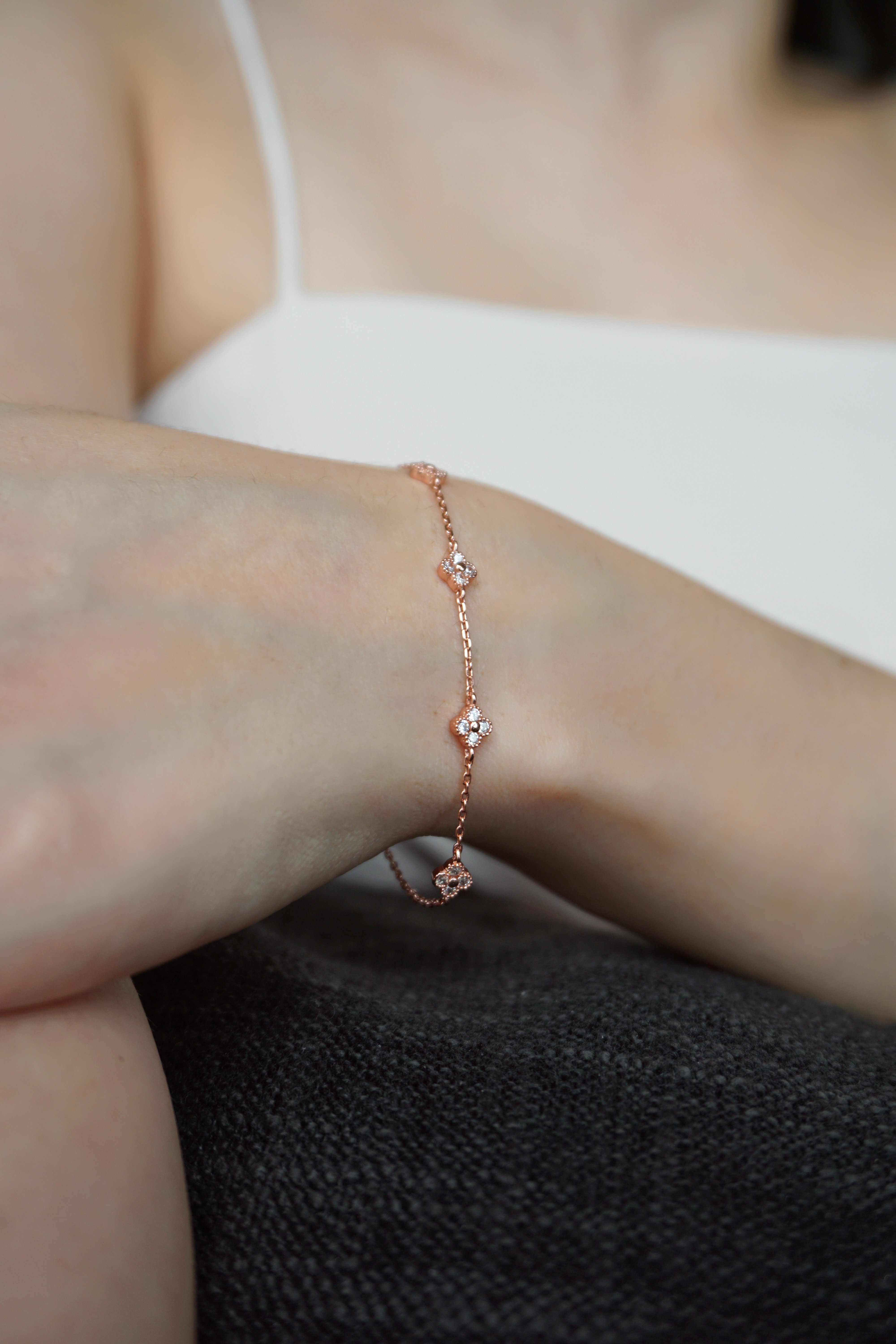 S925 Clover Station Bracelet 四葉草手鏈