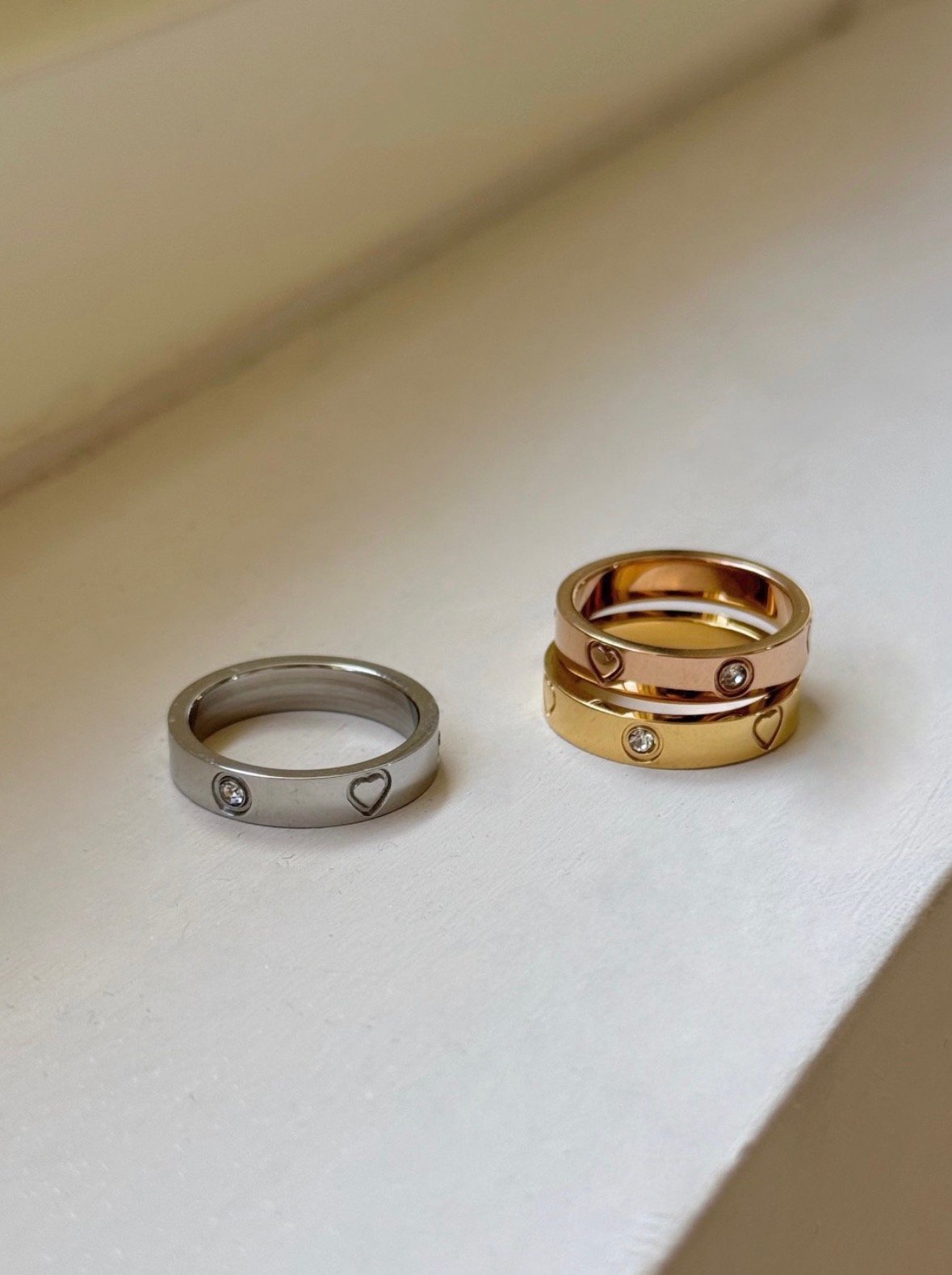 18K Heart Diamond Ring 心型鋯石戒指