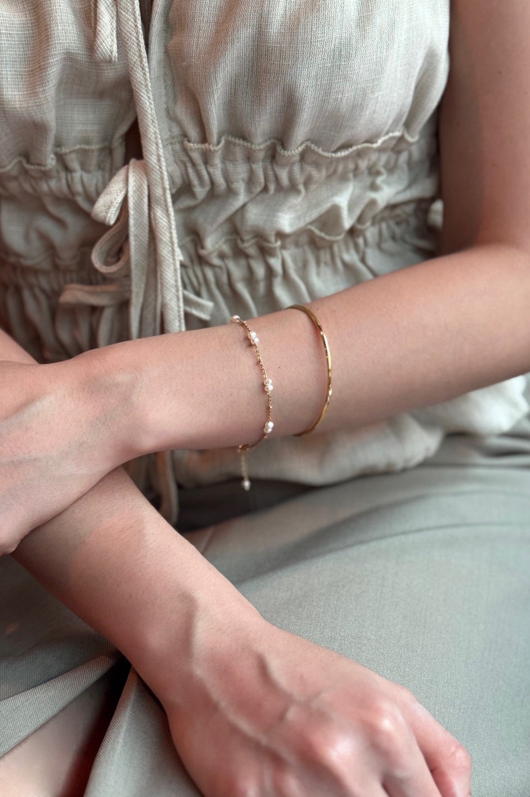 316L Natural Pearl Bracelet 迷你珍珠金豆手鏈
