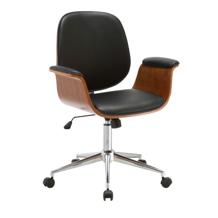 Idalia伊達利亞中低背曲木扶手電腦椅-兩色可選