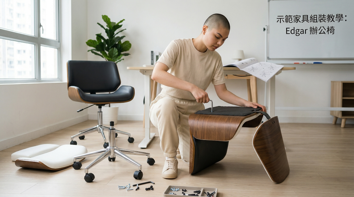 Edgar埃德加可調式曲木電腦椅-組裝示範