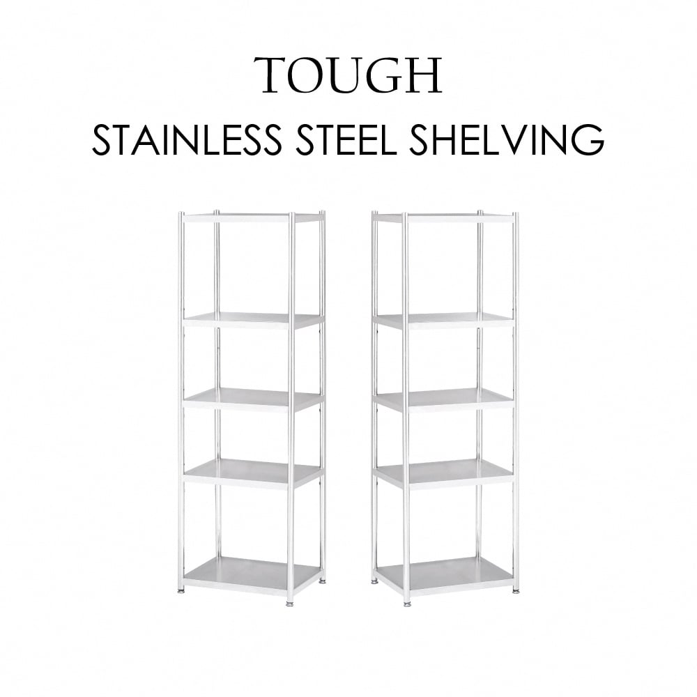 Tough塔弗不鏽鋼五層收納置物架-幅45cm-銀色