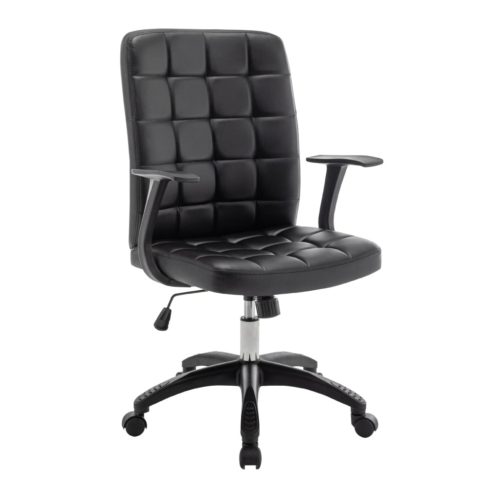 派屈克PU方格扶手尼龍腳電腦椅-兩色可選