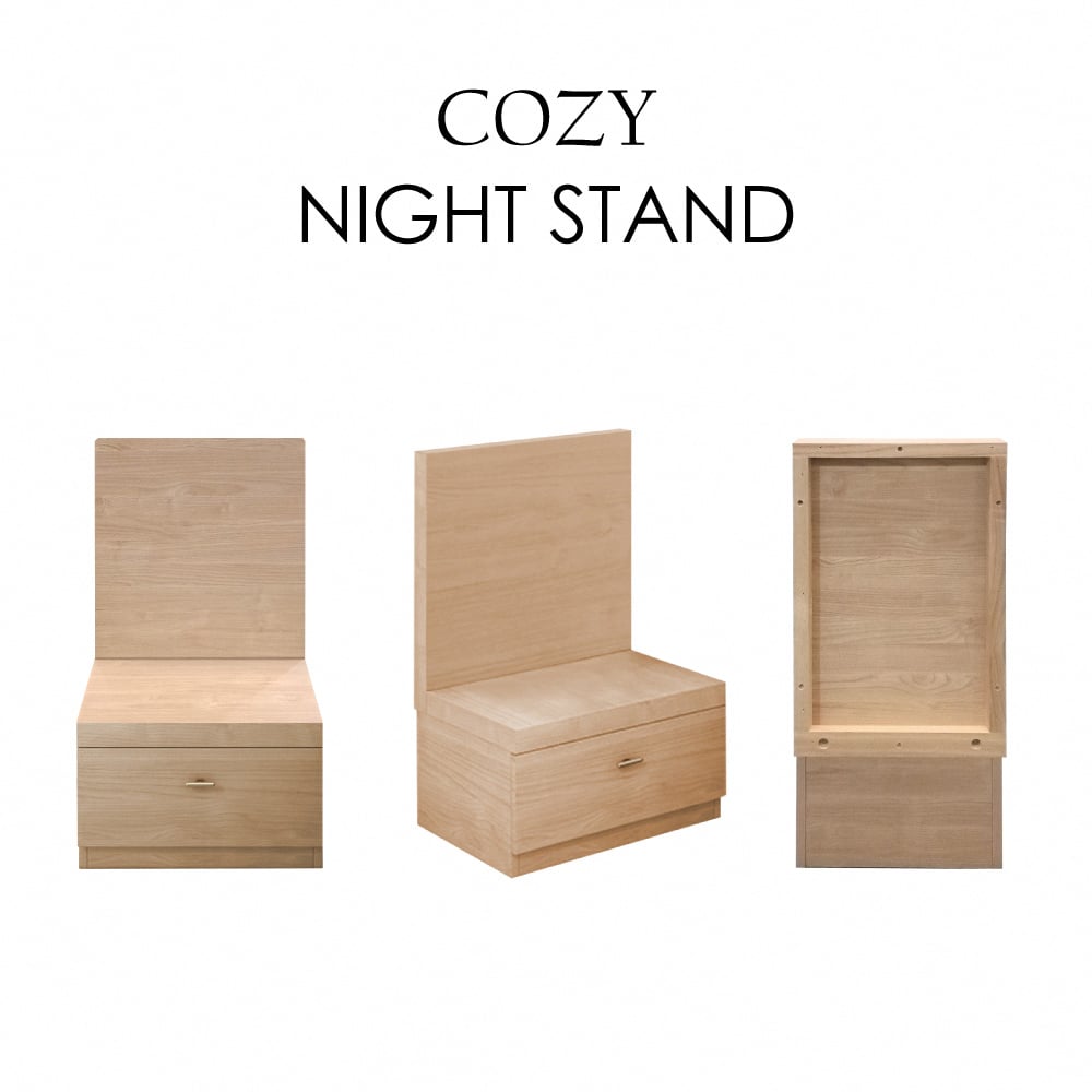 Cozy舒活系1抽收納床頭櫃-原木色
