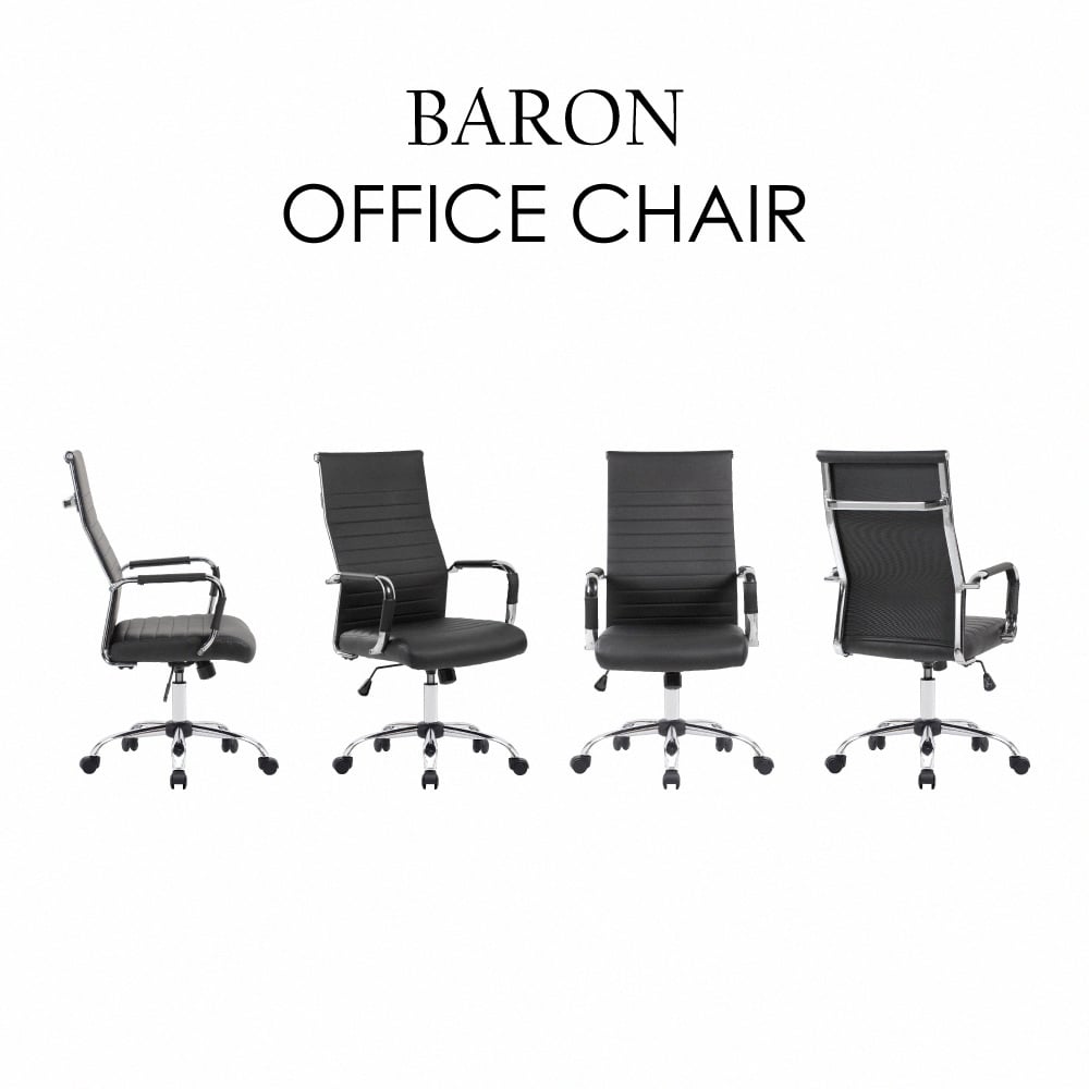 Baron巴倫高背厚坐墊扶手可調式電腦椅-黑色