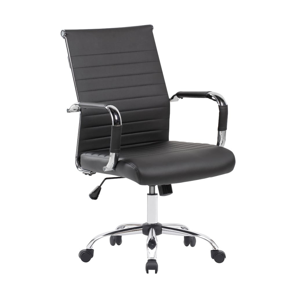 Bard巴德中背厚坐墊扶手可調式電腦椅-黑色