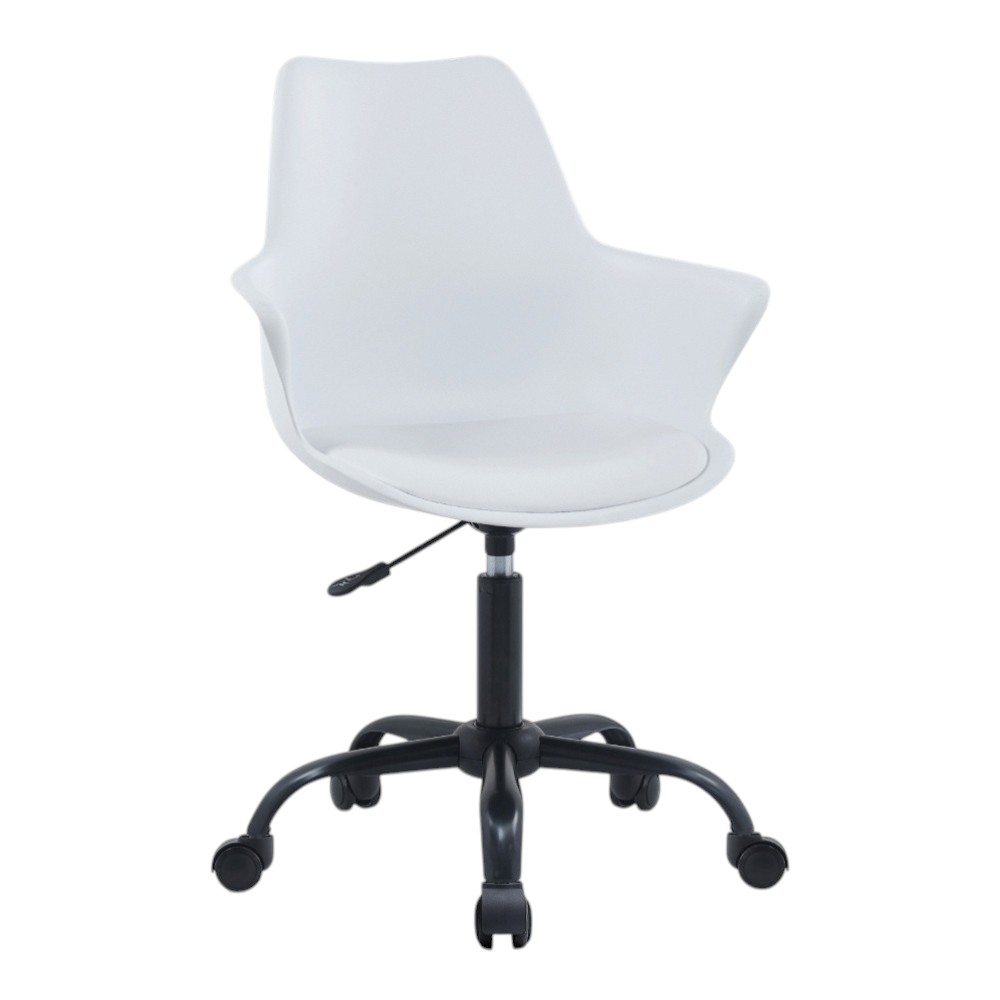 Axe埃克斯簡約軟墊扶手PP黑腳電腦椅-四色可選