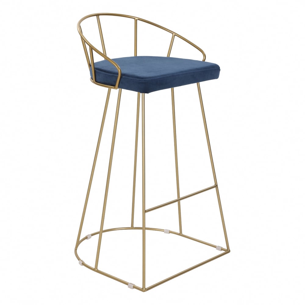 Saige賽吉絨布金框網美吧檯椅-坐高74cm-四色可選