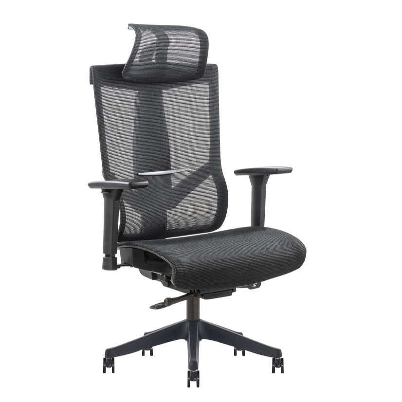 Dustin達斯丁高階底盤德國網人體工學電腦椅-黑色