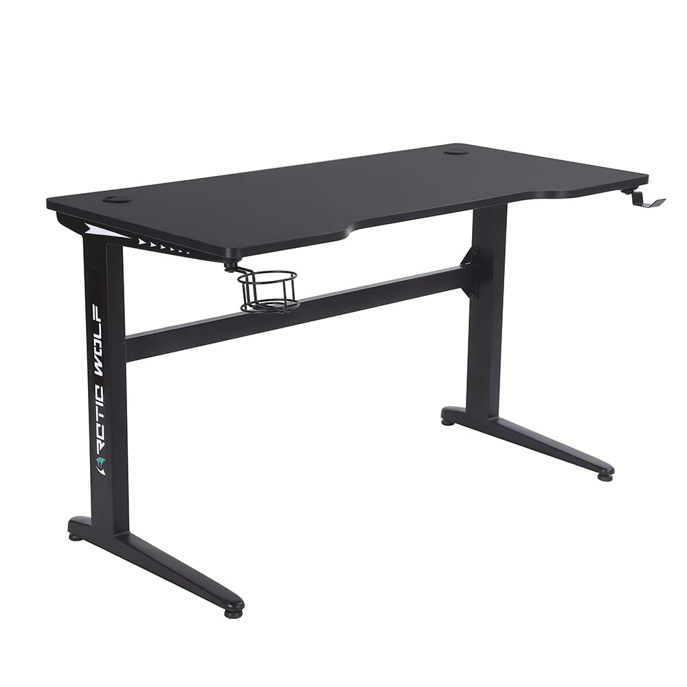 ArcticWolf Shadow暗影碳纖維LED炫光電競桌-黑色