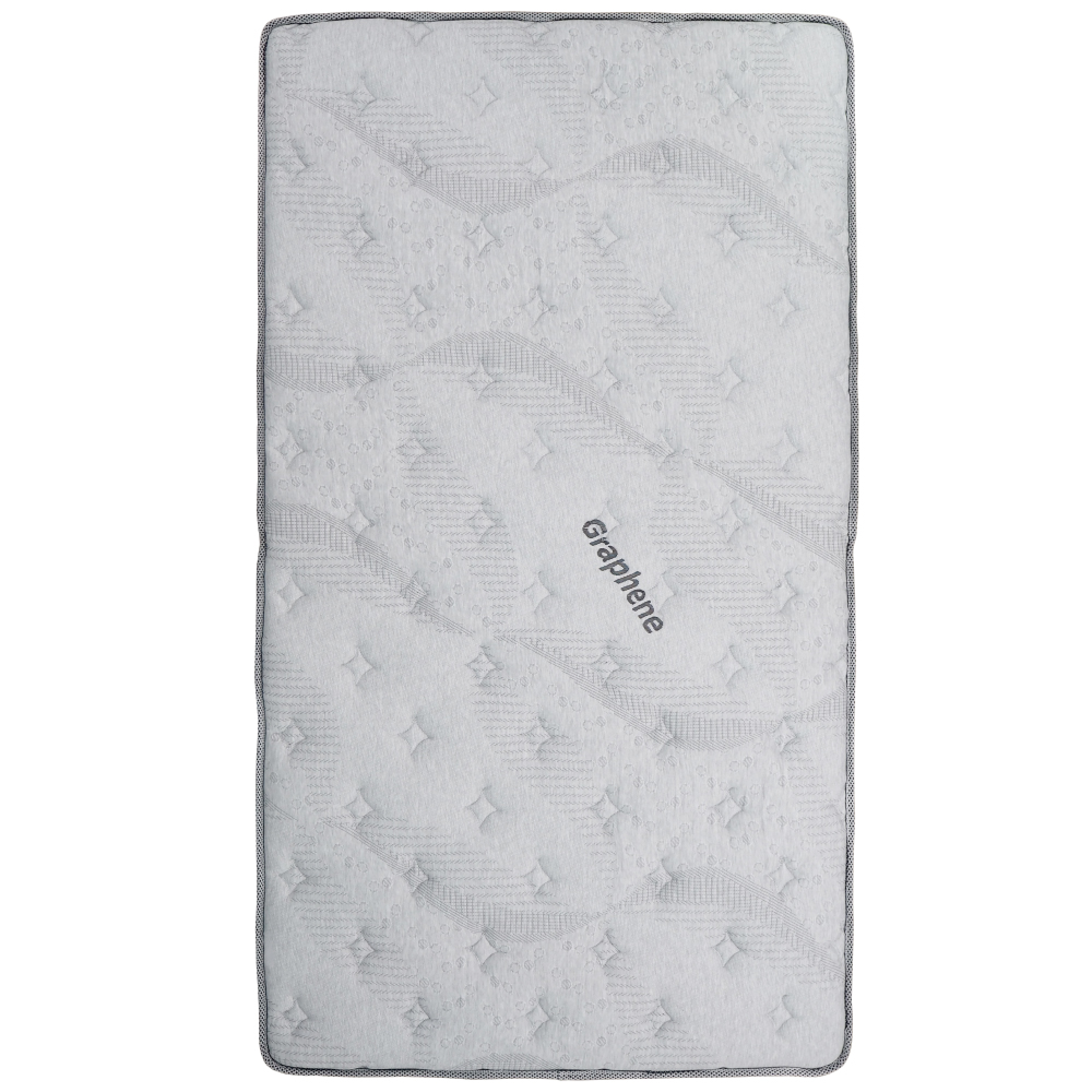 摺好睡石墨烯透氣對折獨立筒床墊3.5尺-淺灰色