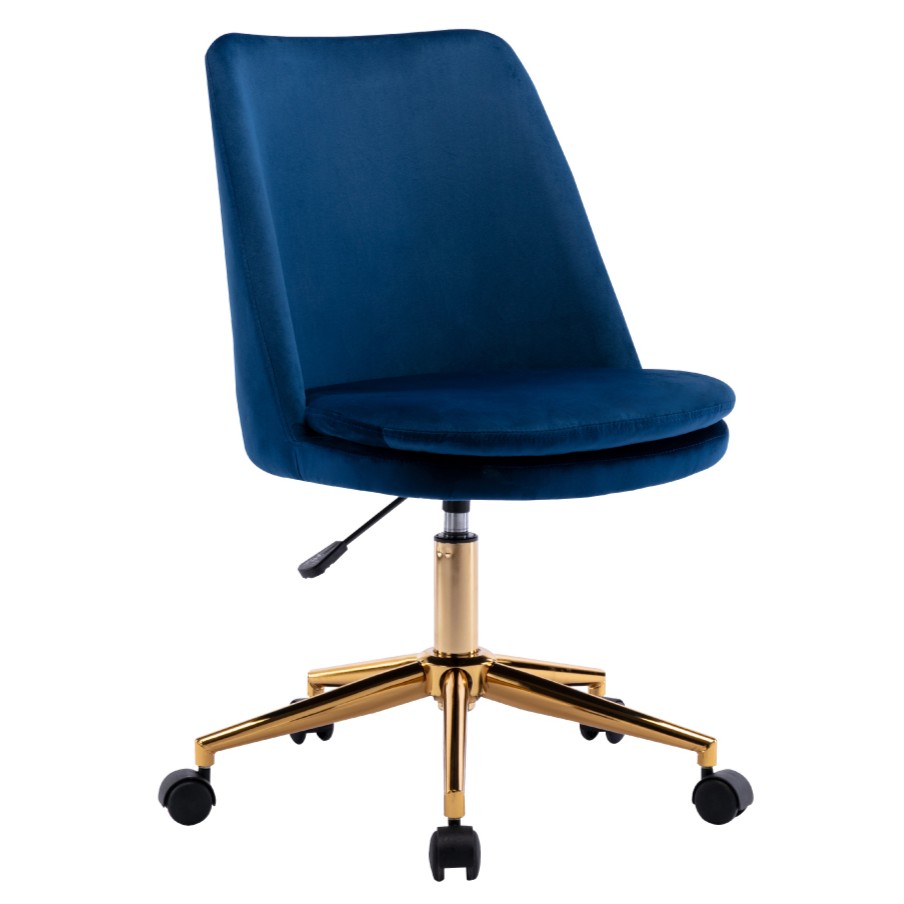 Calista卡莉絲塔簡約絨布金腳電腦椅-三色可選