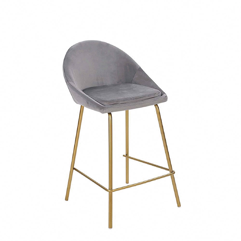 Tara塔拉絨布網美金腳吧檯椅-坐高66cm-四色可選