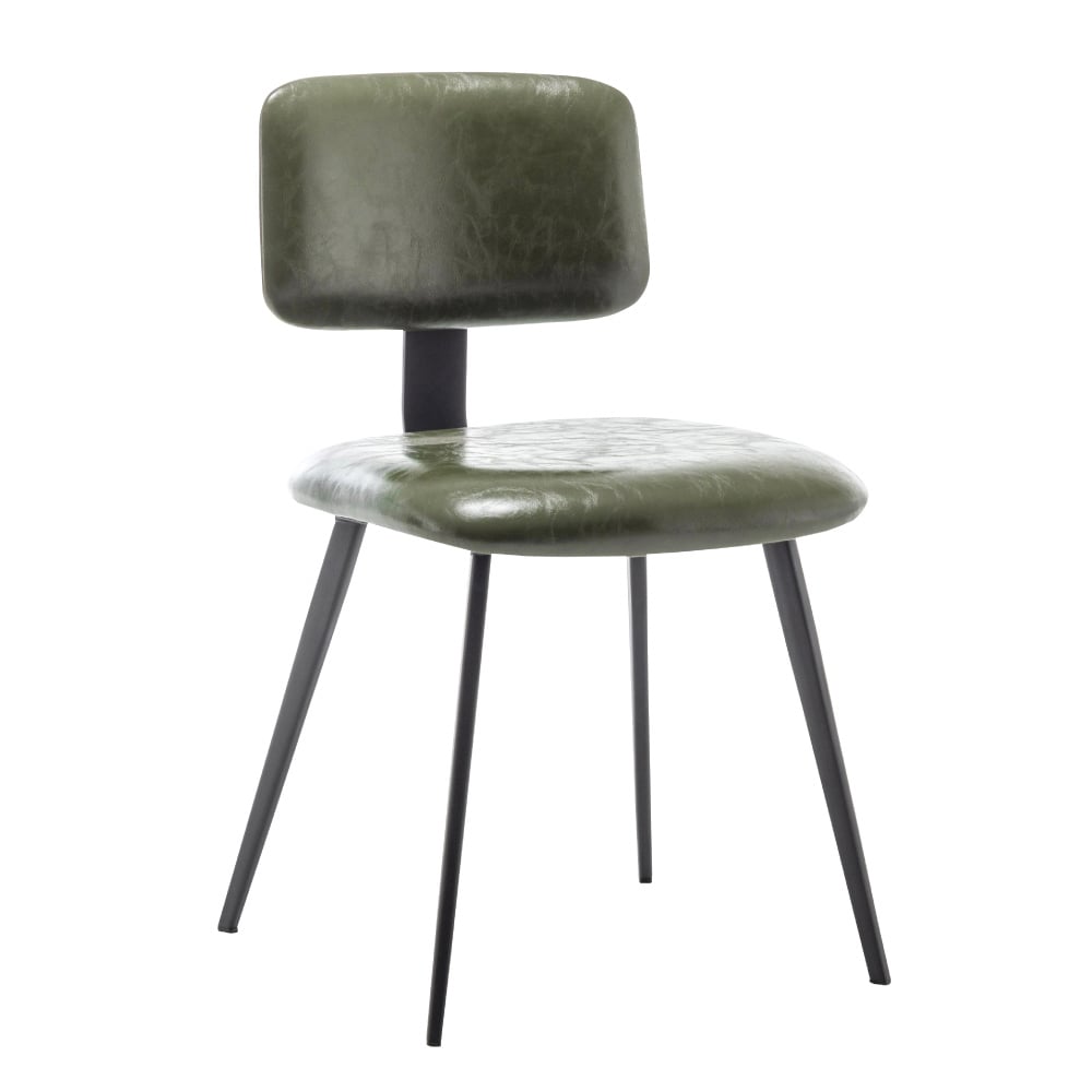 Ian伊恩PU面金屬黑腳工業休閒餐椅-兩色可選