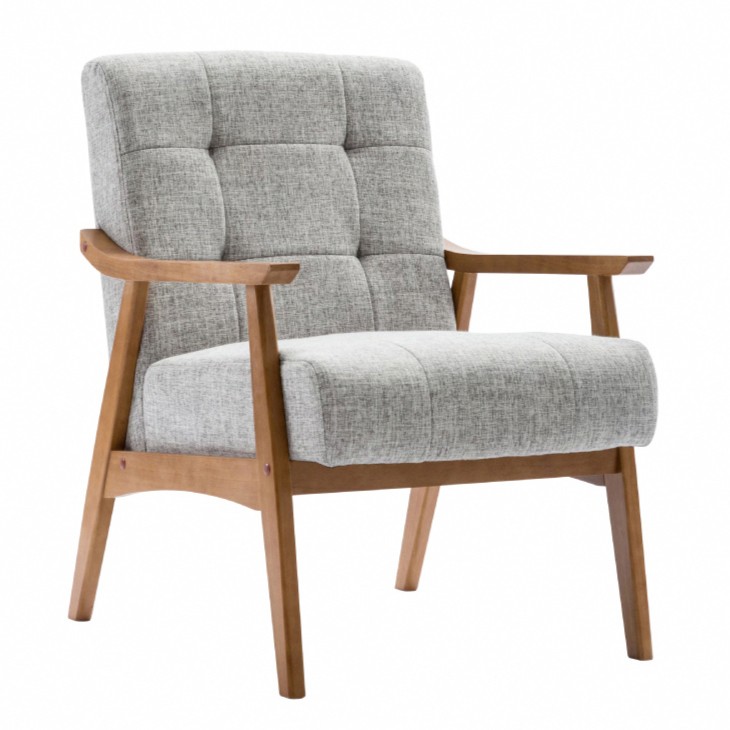 Sharon雪倫拉扣布面厚感實木腳休閒椅-三色可選