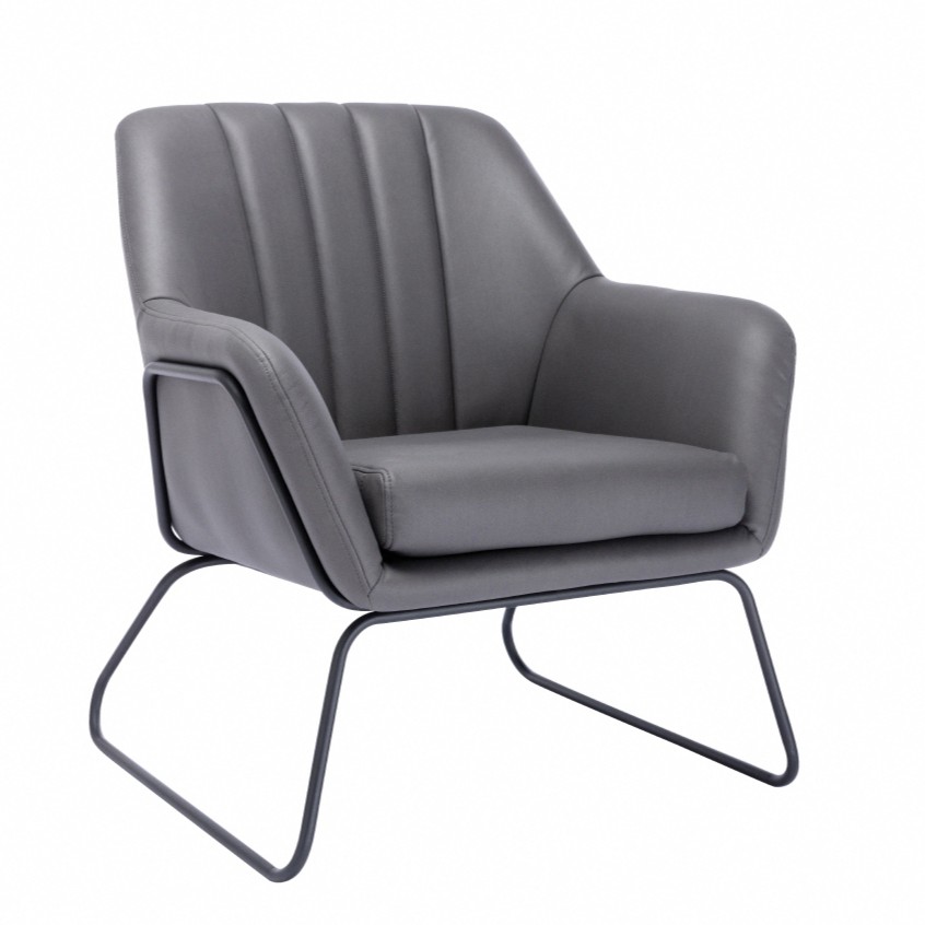 Lyle萊爾直紋布面黑腳休閒椅-兩色可選