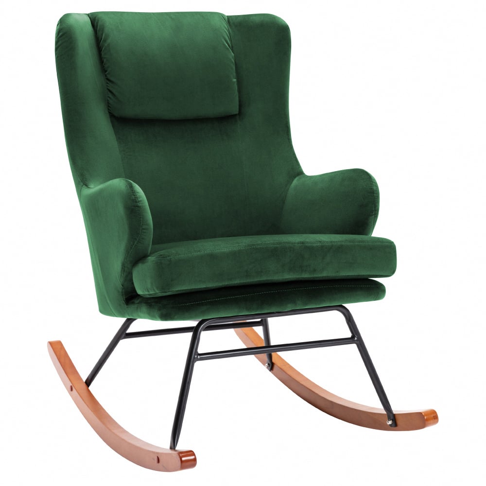 Paisley佩斯里絨布扶手休閒搖椅-兩色可選