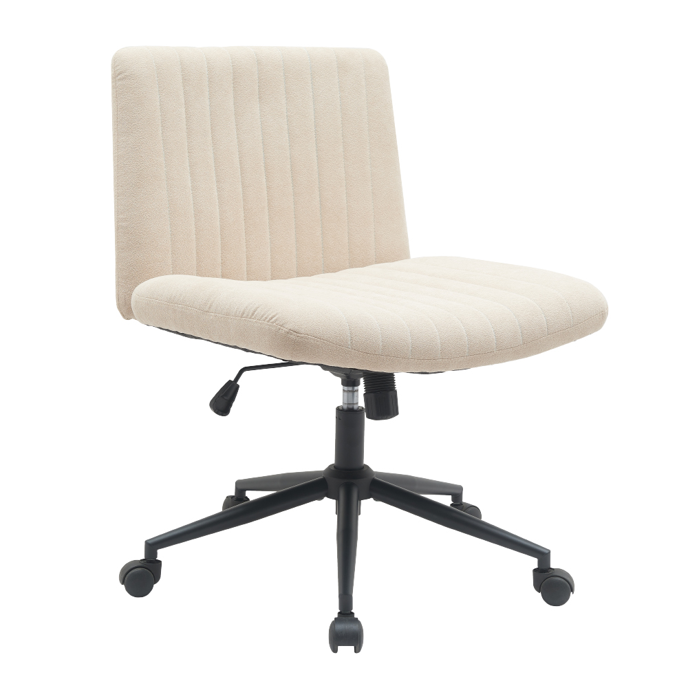 Rhoda羅達布面黑腳可調式盤腿電腦椅-兩色可選