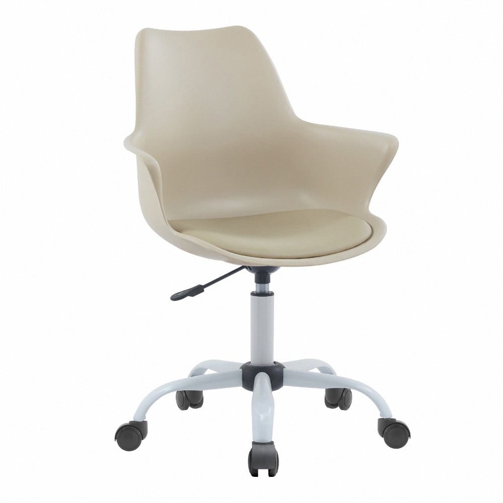 Milo米洛簡約軟墊扶手PP白腳電腦椅-四色可選