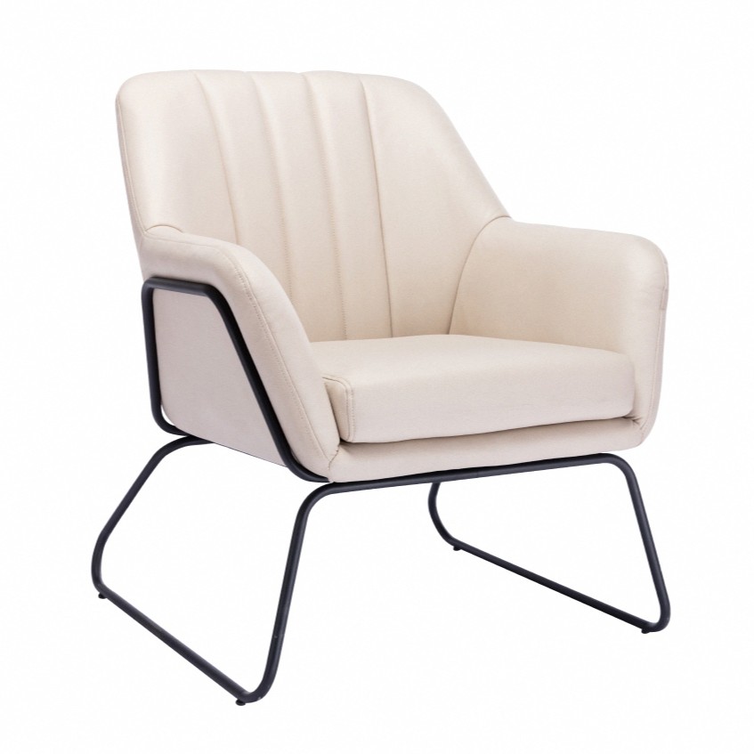 Lyle萊爾直紋布面黑腳休閒椅-兩色可選