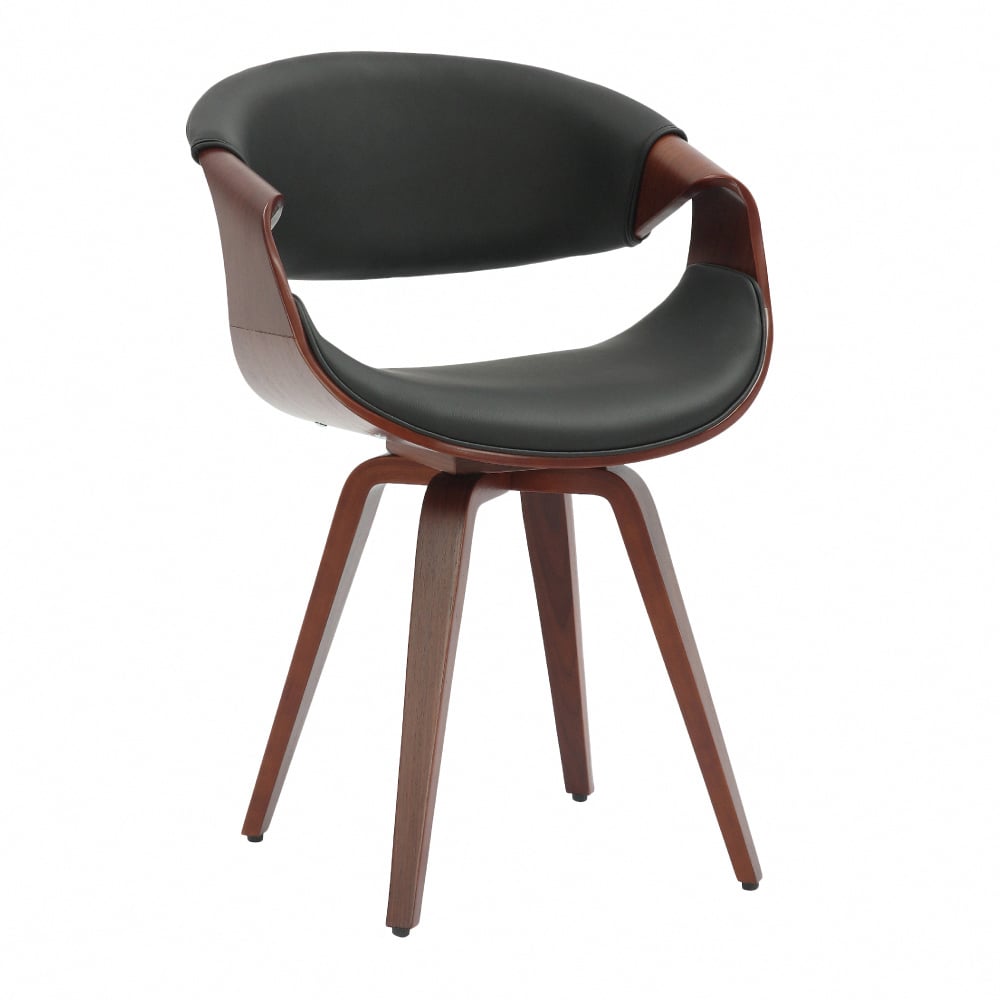 Salome莎洛姆PU面流線曲木休閒餐椅-兩色可選