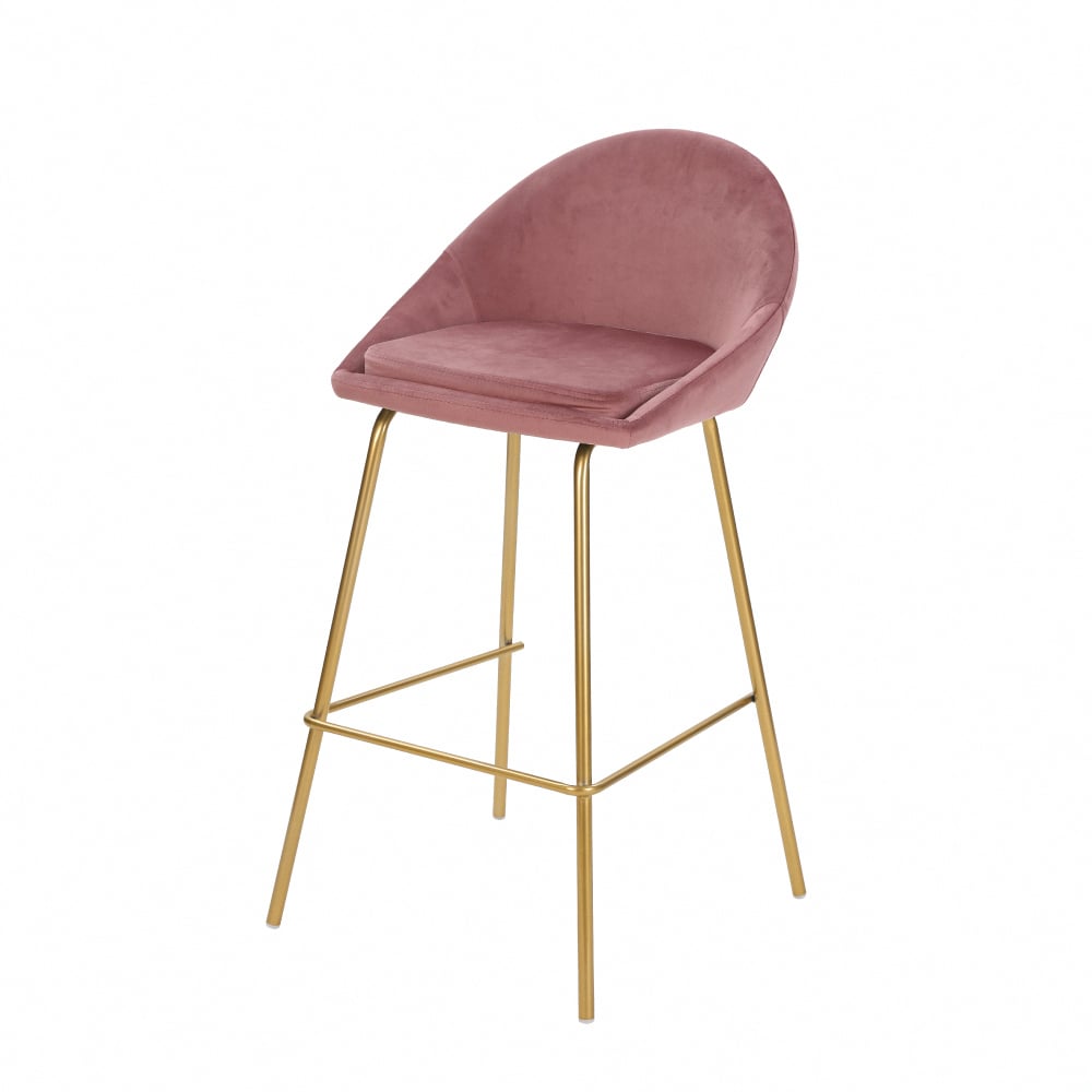 Toby托比絨布網美金腳吧檯椅-坐高74cm-四色可選