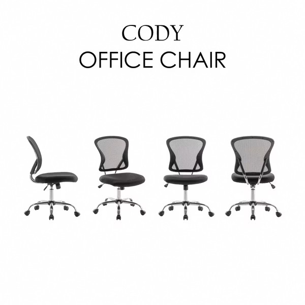 Cody寇帝中背半網電腦椅-黑色