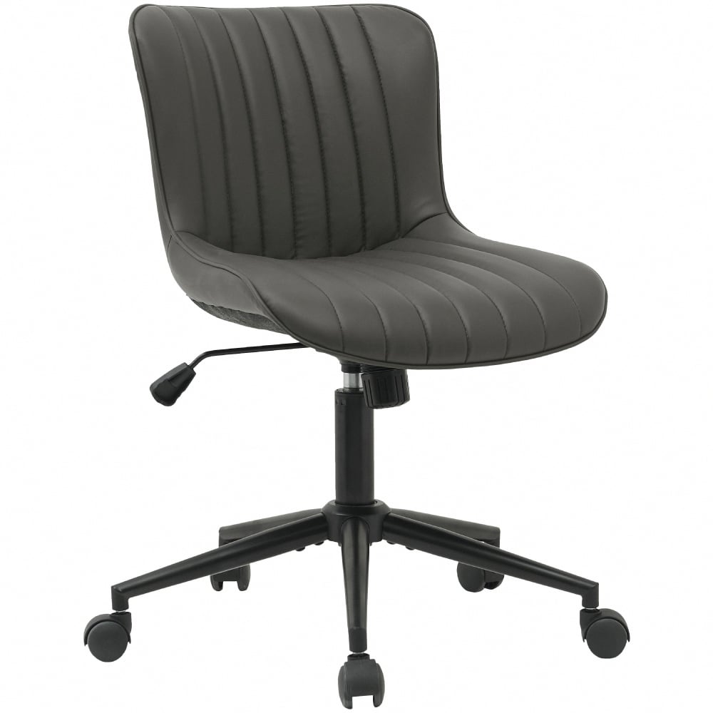 Alonso亞隆索直紋PU面黑五爪可調式辦公椅-三色可選